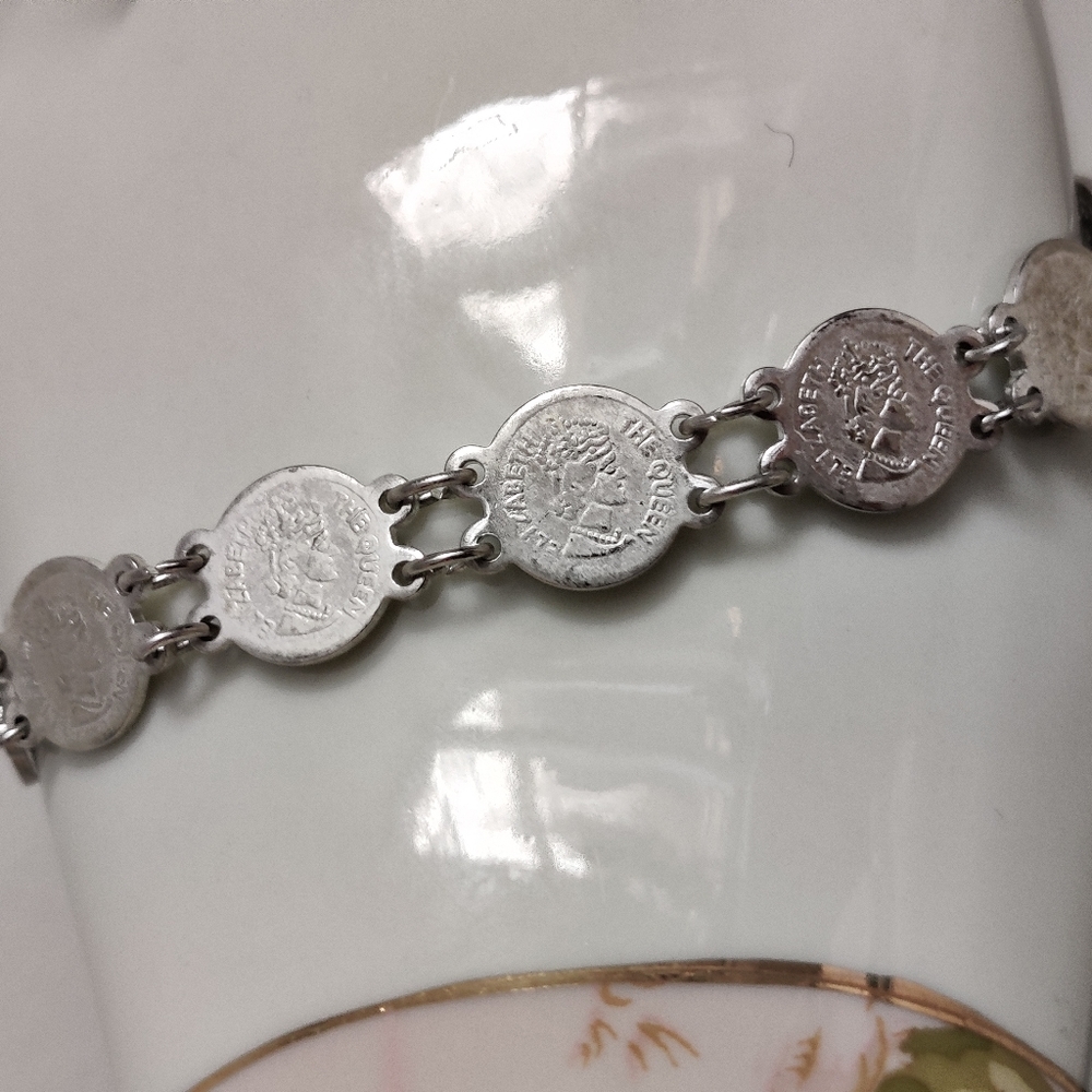 Vintage Queen Elizabeth Coin Bracelet